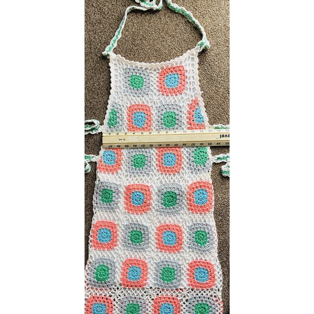Pink Lily Crochet Mini Dress Womens M Multicolor Granny Square Boho - Picture 6 of 10